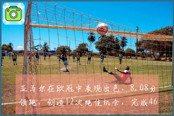 亚马尔在欧冠中表现出色，8.08分领跑，创造12次绝佳机会，完成46次过人，90次对抗获胜。
